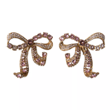 Gold Messing Pink Clear Crystal Bow Fiocchi Weihnachten