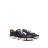 Eleganti sneaker in pelle blu per uomini