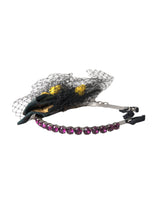 Black Lemons Sicily Purple Crystal Net Headband Diadem