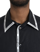 Black Collared Long Sleeve Cotton Casual Shirt