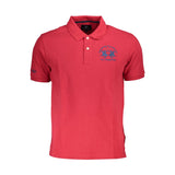 Red Cotton Men Polo Shirt