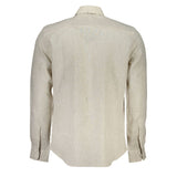 Beige Linen Men Shirt