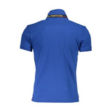 Blue Cotton Men Polo Shirt