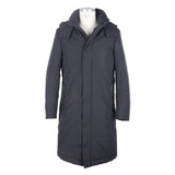 Black Wool Men's Raincoat