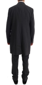 Elegante vestito di lana a doppio petto grigio