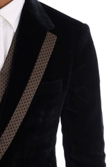 Elegante vestito a tre pezzi blu a tre pezzi