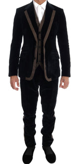 Elegante vestito a tre pezzi blu a tre pezzi