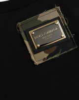 Black Camouflage Cotton Short Sleeve T-shirt