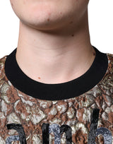 Brown Jacquard Mambo Pineapple Pullover Sweater