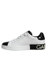 Black Leather Logo Portofino Sneaker Shoes