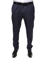 Blue Wool Skinny Formal Dress Pants