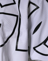 White Logo Print Crew Neck T-shirt