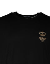 Black Bee Crown Cotton Crew Neck T-shirt