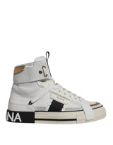 White Leather High Top Men Sneakers Shoes