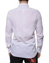 White Cotton Slim Fit Men Formal Dress Shirt