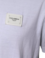 White Cotton Logo Plaque Crew Neck T-shirt
