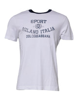 White Graphic Print Cotton Crew Neck T-shirt