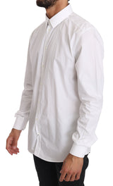 Elegante camicia in fit slim in forma in bianco puro