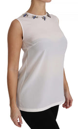 Fairy Tale Crystal-Embellished Silk Blouse