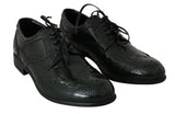 Eleganti brogue verdi Oxford Wingtip Flats