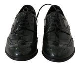 Eleganti brogue verdi Oxford Wingtip Flats