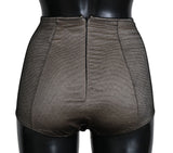 Beige Black Net Cotton Blend Chic