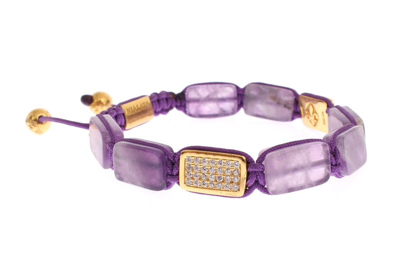 Blendendes Diamant-Gold-Amethyst-Armband mit Diamanten