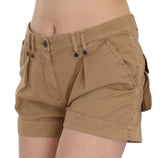 Chic Brown Mid Waist Mini Shorts