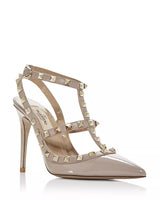 Women's Rockstud Cage Leather Pumps with Studs