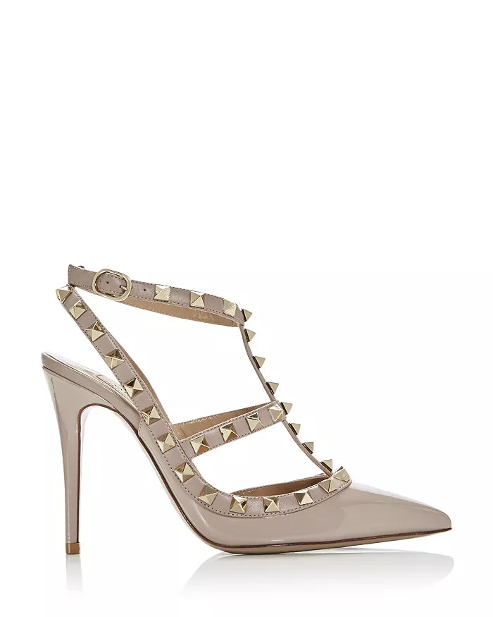 Women's Rockstud Cage Leather Pumps with Studs