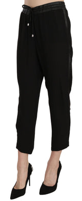 Pantalones elegantes de cintura alta en negro con elegante negro