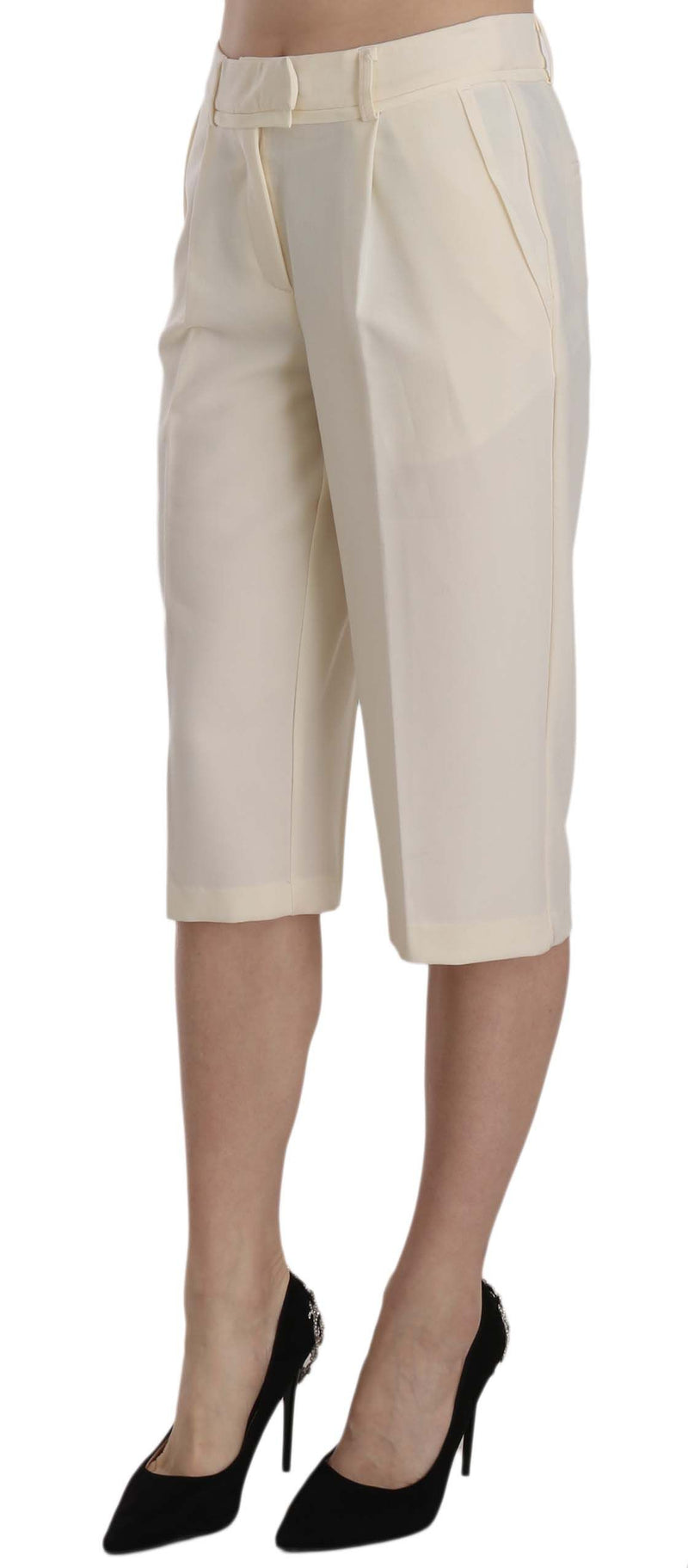 Elegante gerade geschnittene Hosen in Creme