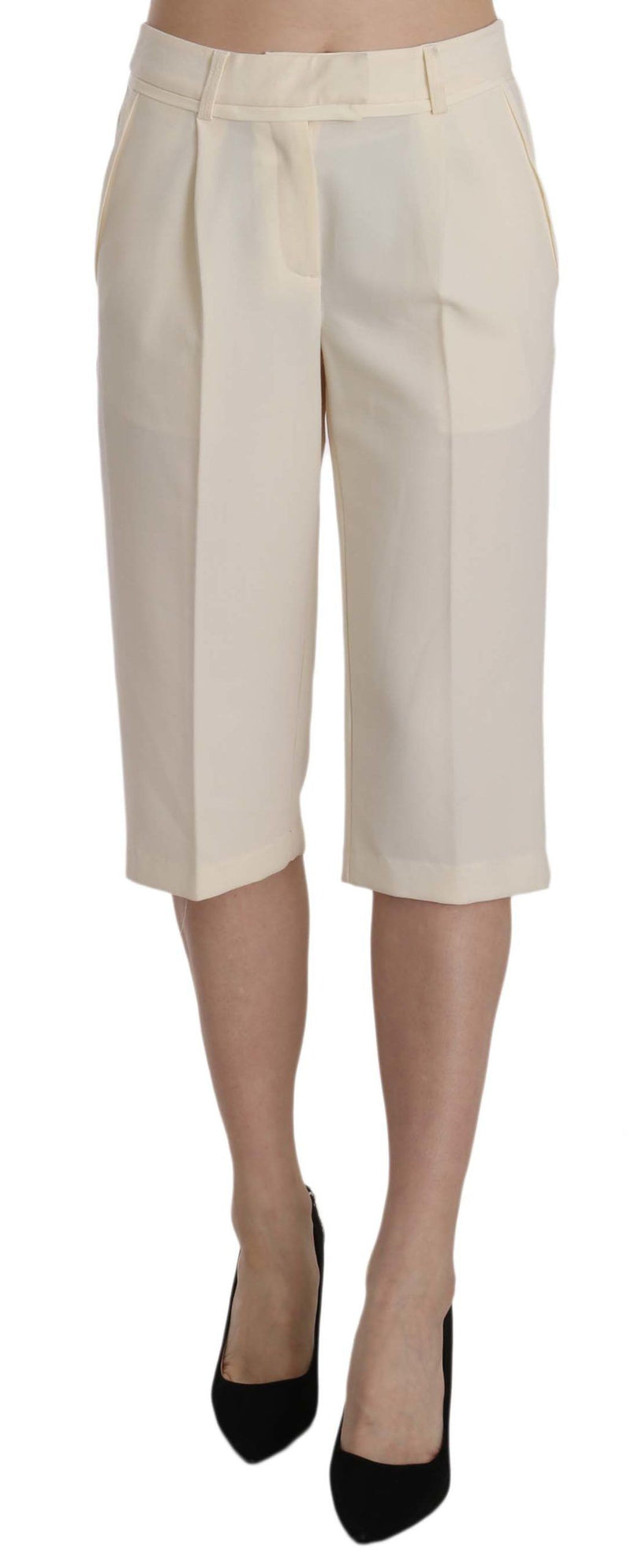 Elegante gerade geschnittene Hosen in Creme