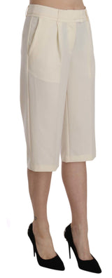 Elegante gerade geschnittene Hosen in Creme