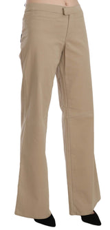 Pantalon de luxe évasé à la taille mid beige