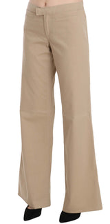 Pantaloni di lusso a metà vita beige