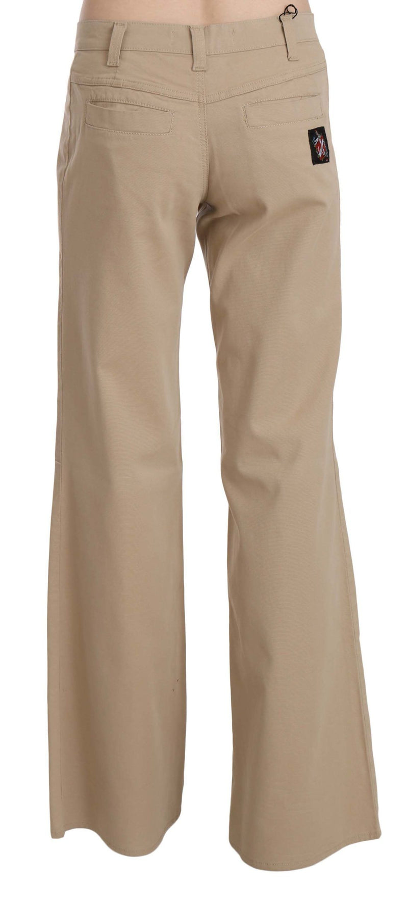 Pantaloni di lusso a metà vita beige