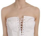 Elegante corsetto senza spalline bianco