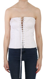 Elegante corsetto senza spalline bianco