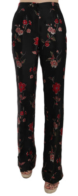 Elegantes pantalones de bota de estampado floral