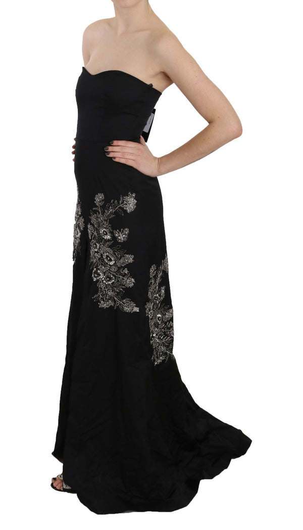 Incantevole vestito maxi flare nero