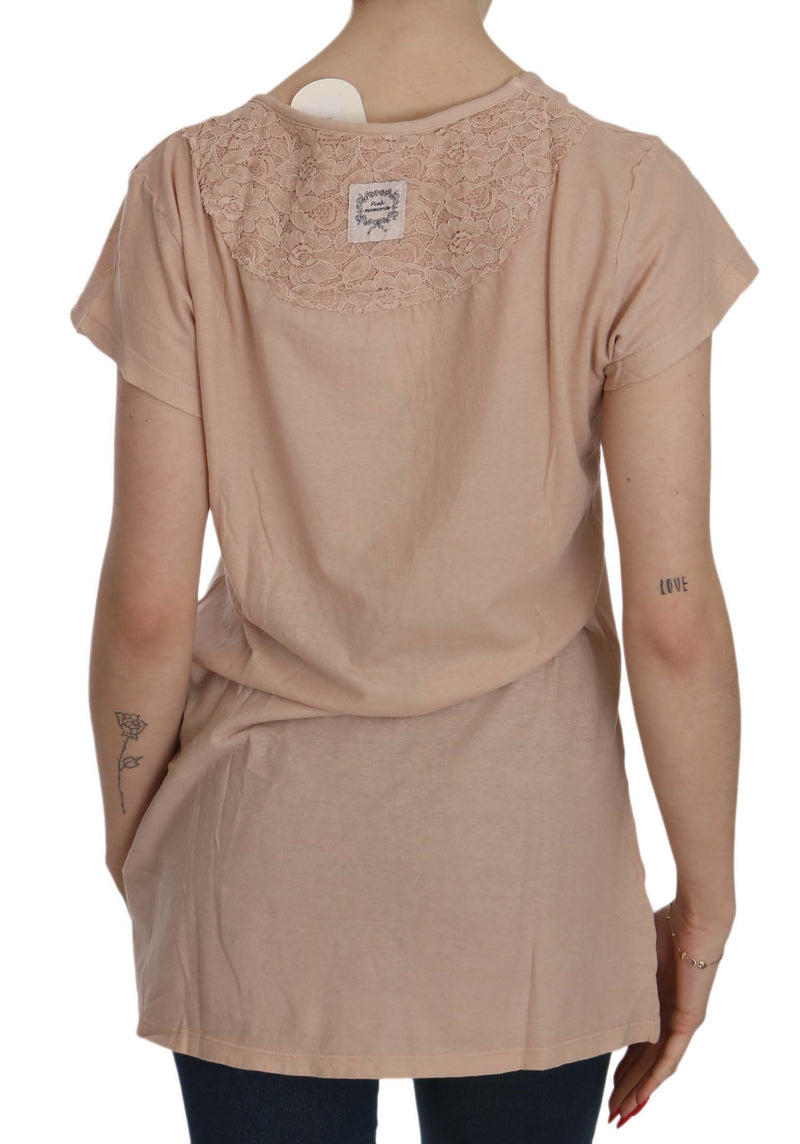 Blusa a collo tondo in pizzo elegante in pizzo