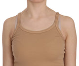 BEIGE Cotton Spaghetti Tank cinghia