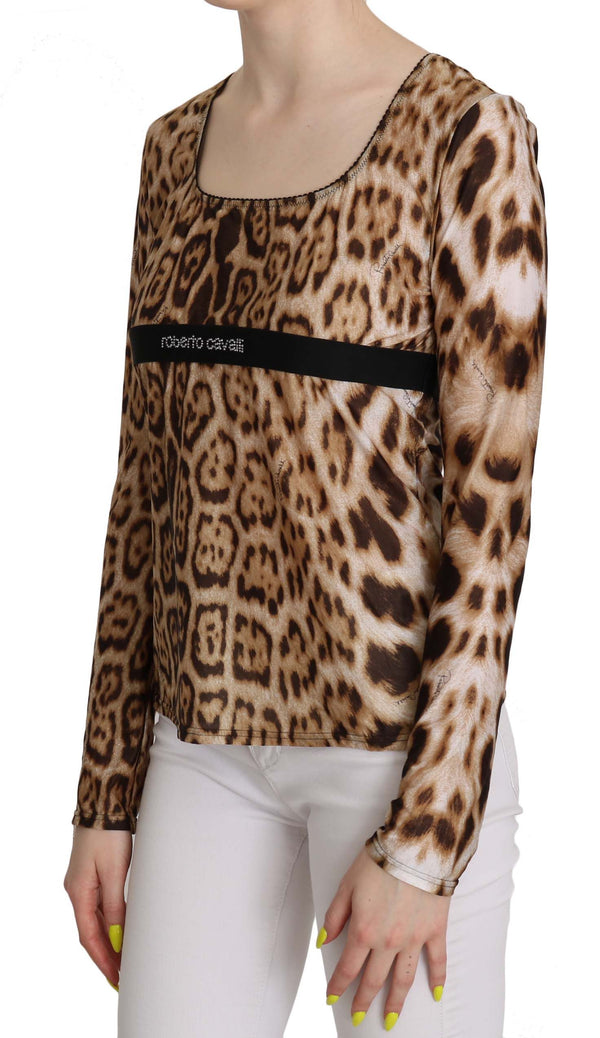 Elegante Top a manica lunga leopardo