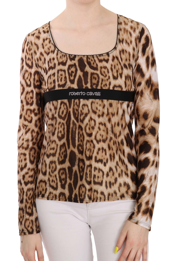 Elegante Top a manica lunga leopardo