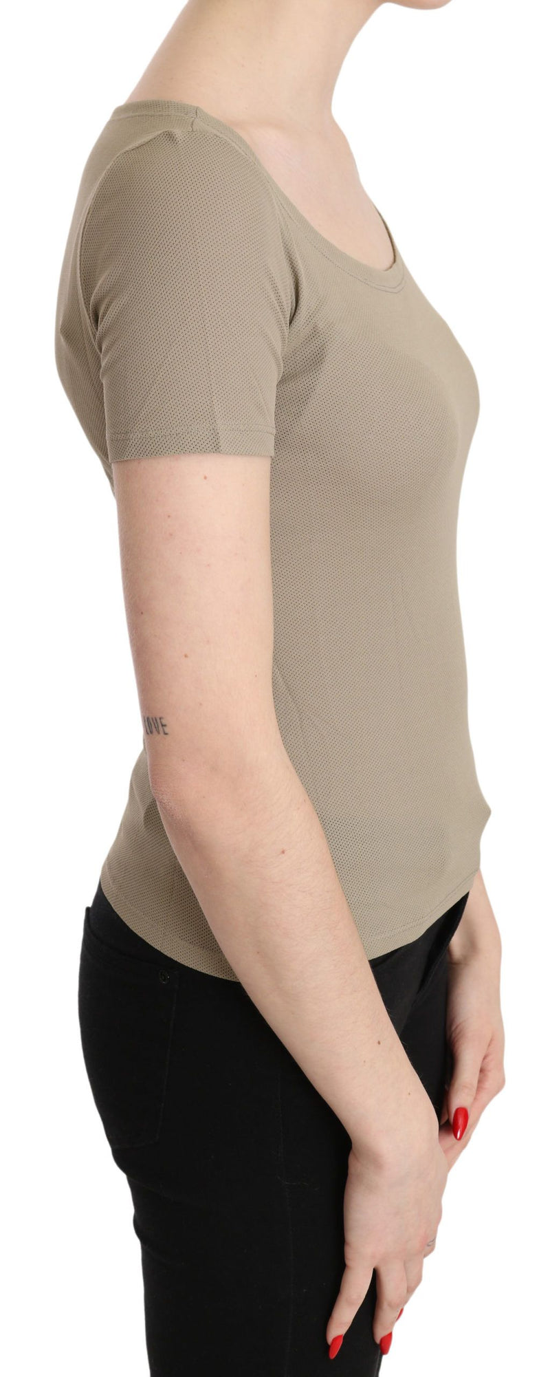 Chic Grey Nylon -Tanktop mit Designer -Flair