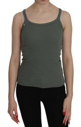 Chic Green Spaghetti Strap Casual Tank Top