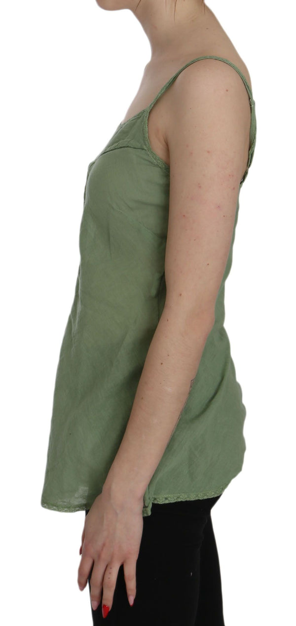 Emerald Silk Spaghetti Strap Tank Top