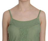 Emerald Seiden Spaghetti -Gurt -Tanktop -Top