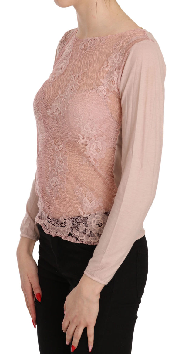 Blusa de algodón de transmisión rosa rosa